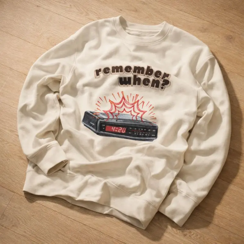 Clock Radioen Sweatshirt på gulvet
