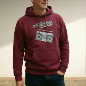 Game Station Hoodie Mænd Ny bugundy front