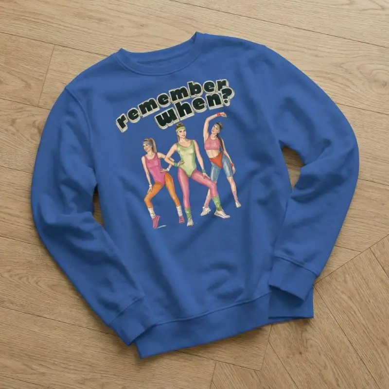 Retro Sweat Sweatshirt Kvinder på gulvet