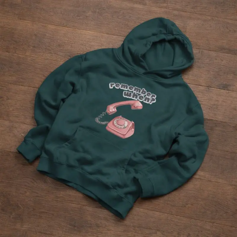 Ring Ring Retro Hoodie Mænd på gulvet