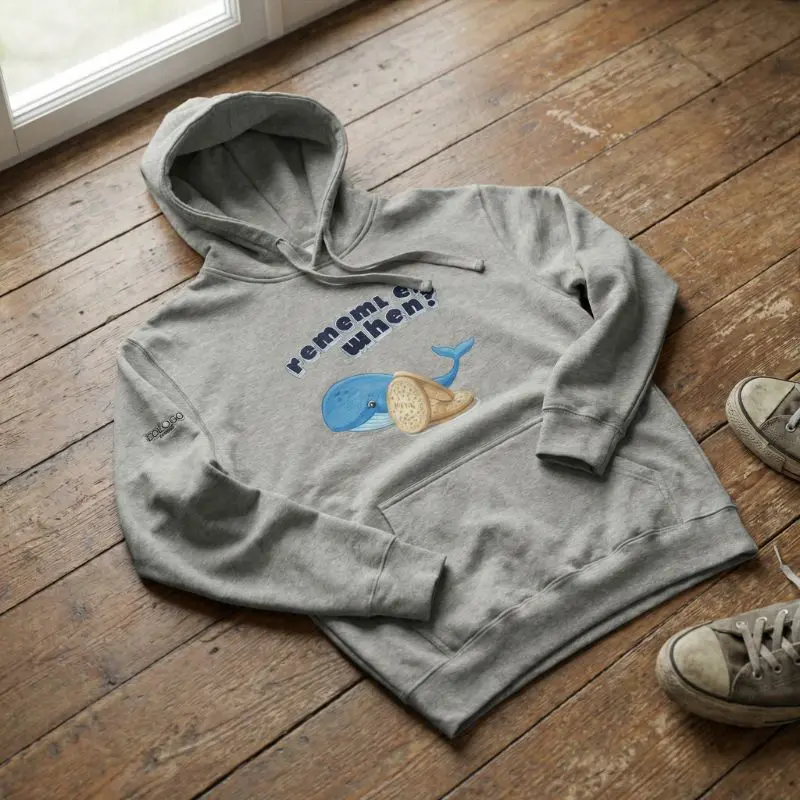 Festihvalen Hoodie til kvinder på gulvet