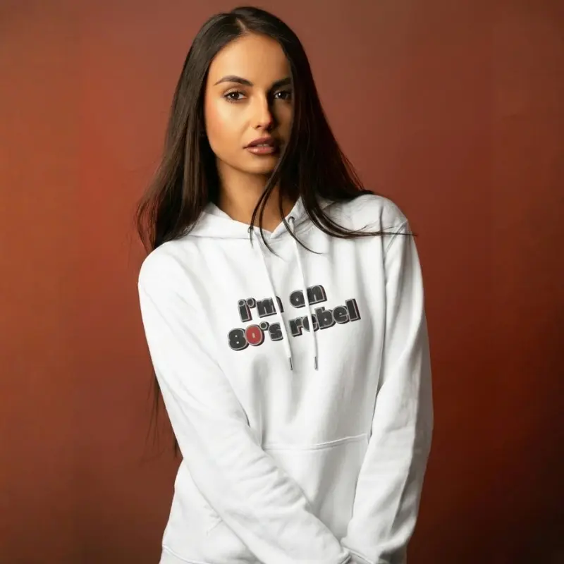 80's Rebel Hoodie kvinde maroon baggrund